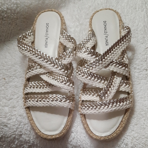 Donald J. Pliner Women's Metallic and White Espadrilles - Picture 1 of 7